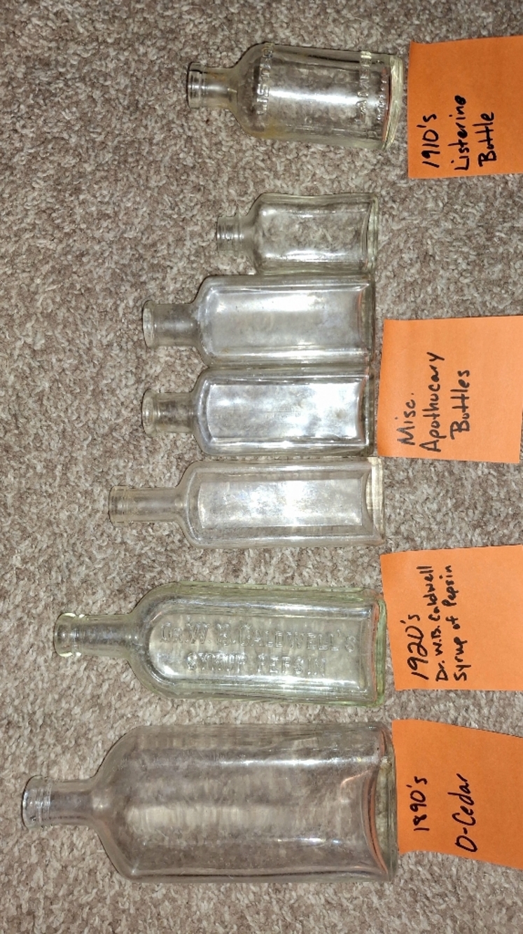Vintage Clear Glass Apothecary & Medicine Bottles - Set of 7